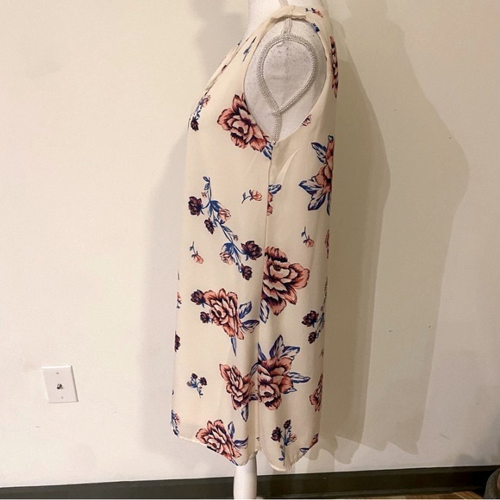Lily Rose Cream Floral Sleeveless Dress Size Medium - Picture 5 of 8